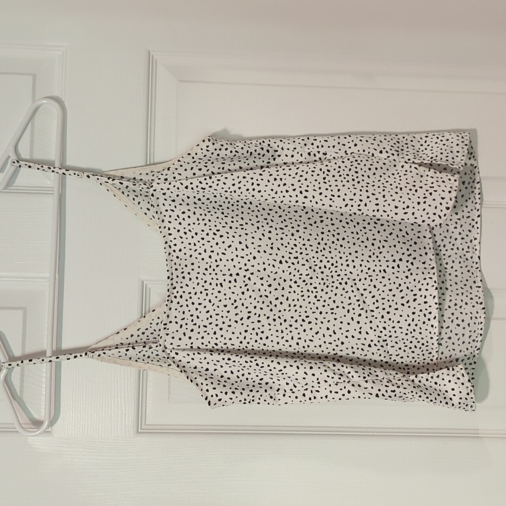 White Polka Dot Spaghetti Strap Cami - Picture 3 of 4